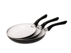 nonstick frying pans set 3 piece (black) frying pan with lid non stick pan/skillet bio supreme from jean-patrique