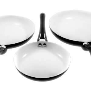 Nonstick Frying Pans Set 3 Piece (Black) Frying Pan with Lid Non Stick Pan/Skillet Bio Supreme From Jean-Patrique