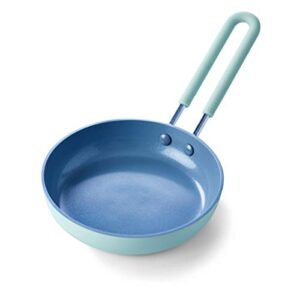 GreenPan Rio Healthy Ceramic Nonstick 7" Frying Pan Skillet, Dishwasher Safe, Turquoise & Mini Healthy Ceramic Nonstick, 5" Round Egg Pan, PFAS-Free, Dishwasher Safe, Stay Cool Handle, Mint Green