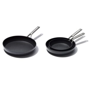 oxo professional hard anodized pfas-free nonstick frying pan and skillet set, induction, diamond reinforced coating, dishwasher safe, oven safe