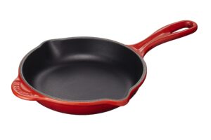 le creuset enameled cast-iron 6-1/3-inch skillet with iron handle, cherry