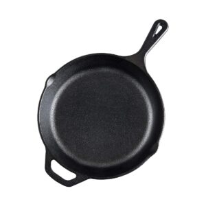 goodfeer cast iron skillets,10 inch round cast iron pan no coating physical non stick grill pan for stove tops/camping bbq