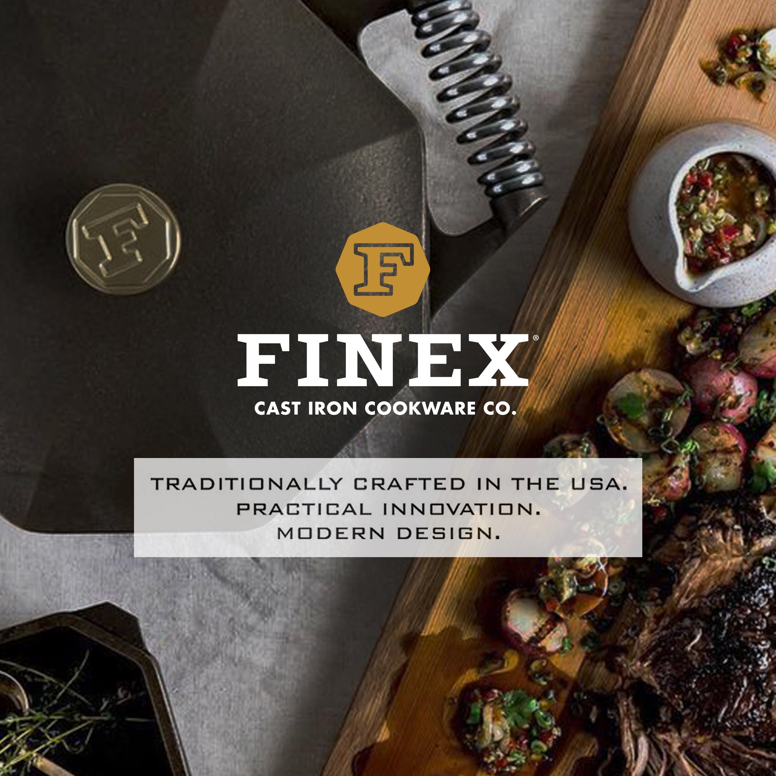 FINEX 12" Cast Iron Skillet, Modern Heirloom, Handcrafted in The USA, Pre-Seasoned with Organic Flaxseed Oil