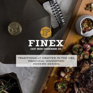 FINEX 8" Cast Iron Skillet Lid with Brass Handle, Modern Heirloom, Handcrafted in the USA, Pre-seasoned with Organic Flaxseed Oil