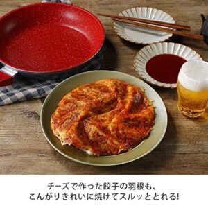 ダイレクトテレショップ Direct Teleshop Flavor Stone 9.4 inches (24 cm) Frying Pan Saute Pan Single Item (Red) Non-stick