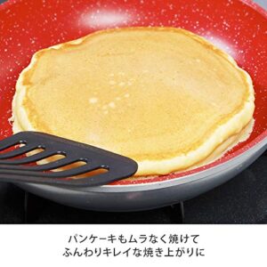 ダイレクトテレショップ Direct Teleshop Flavor Stone 9.4 inches (24 cm) Frying Pan Saute Pan Single Item (Red) Non-stick