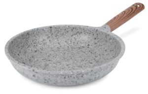 phantom chef 9.5" frypan die-cast aluminum with granite finish | pfoa free | nonstick skillet | induction compatible | egg-omelet frying pans | cookware chef's pan | dishwasher and oven safe (beige)