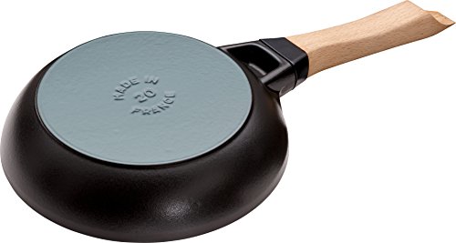STAUB Frying Pan with Wooden Handle Diameter 20 cm,Black