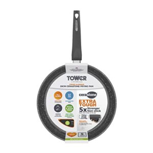 Tower Cerastone Forged Aluminium Frying Pan with Easy Clean Non-Stick Ceramic Coating, 28 cm, Graphite