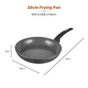 Tower Cerastone Forged Aluminium Frying Pan with Easy Clean Non-Stick Ceramic Coating, 28 cm, Graphite