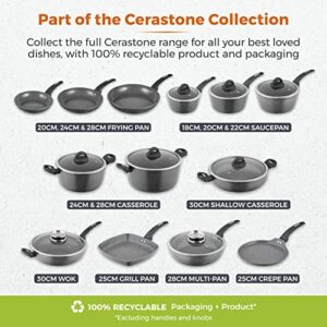 Tower Cerastone Forged Aluminium Frying Pan with Easy Clean Non-Stick Ceramic Coating, 28 cm, Graphite