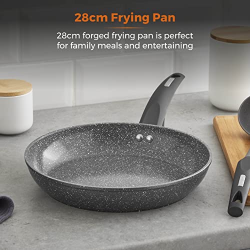 Tower Cerastone Forged Aluminium Frying Pan with Easy Clean Non-Stick Ceramic Coating, 28 cm, Graphite