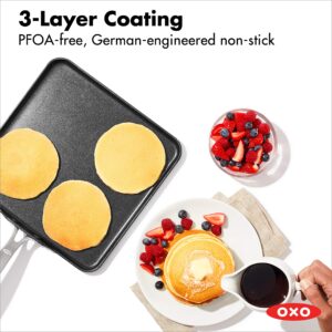 OXO Good Grips Pro Hard Anodized PFOA-Free Nonstick 11" Griddle Pan, Black & Good Grips Pro Hard Anodized PFOA-Free Nonstick 8" Frying Pan Skillet, Black