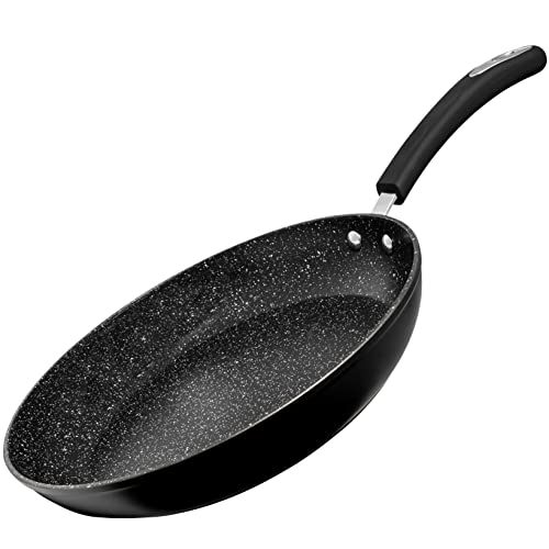 Millvado Nonstick Frying Pan, 11" Large Skillet With Heavy Duty Non Stick Coating, Silicone Easy Grip Handle, Induction Compatible Frying Pans