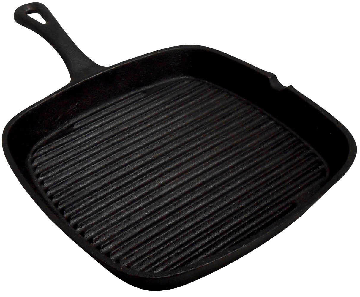 King Kooker CISQS9S Pre-Seasoned Cast Iron Square Skillet, 9-Inch