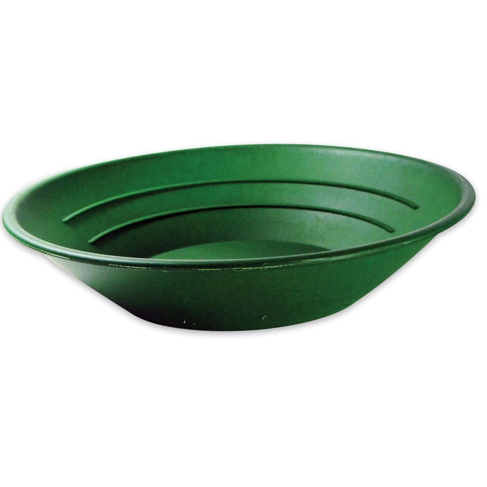 SE 10-Inch Green Plastic Gold Pan Prospecting with Riffles and Ridges - GP1001G