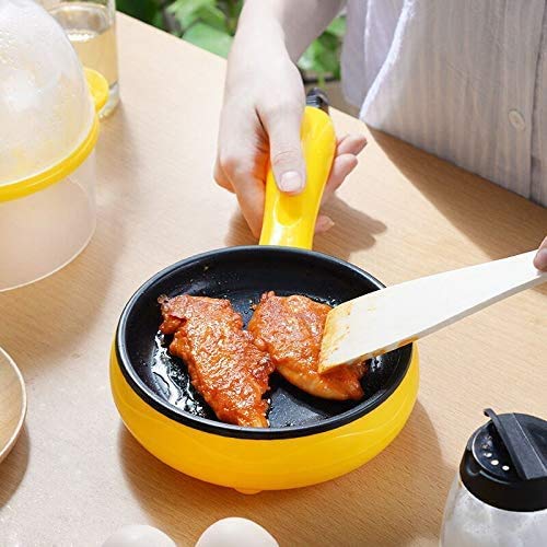 BULUSHI Cuisine 6-Inch Non-Stick Electric Skillet, Yellow Mini frying pan