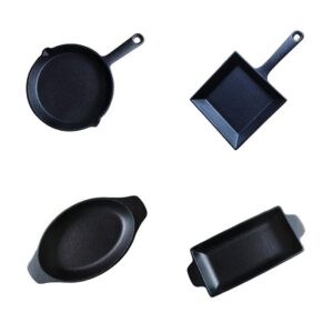 hawok cast iron mini server rectangle: 12 oz,square:12oz,oval 12oz, round 15oz set of 4………