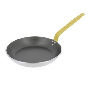 de buyer choc nonstick fry pan - 8” - yellow handle for vegetables - 5-layer ptfe coating - warp & scratch resistant - made in france