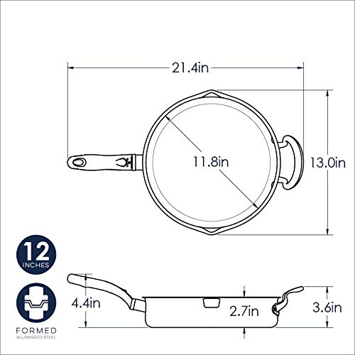 Nordic Ware Professional Weight 12 Inch Texas Skillet With Helper Handle