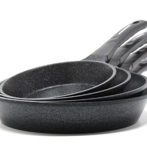 Concord 4 Pc Marble Coated Nonstick Cast Aluminum Fry Pan Skillet Set 4 Sizes. Induction Compatible. Made in Korea