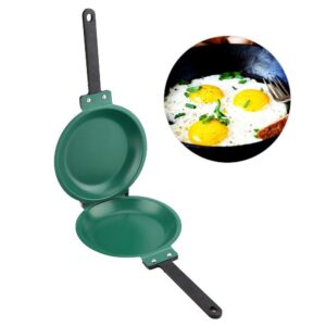 frying pan, double side frying pan non-stick flip folding frying pan fried egg pancake maker, nonstick fry skillet for gas, electric, induction cooktops for household kitchen cookware