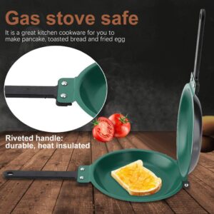 Frying Pan, Double Side Frying Pan Non-stick Flip Folding Frying Pan Fried Egg Pancake Maker, Nonstick Fry Skillet for Gas, Electric, Induction Cooktops for Household Kitchen Cookware