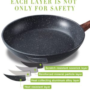 FAVIA 11in Non-stick Frying Pans Skillet Induction Compatible Dishwasher Safe PFOA Free