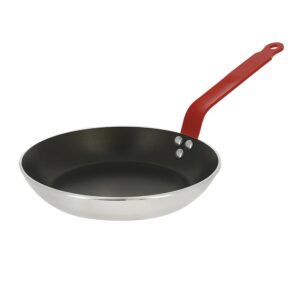 de buyer choc nonstick fry pan - 9.5” - red handle for meat - 5-layer ptfe coating - warp & scratch resistant - made in france
