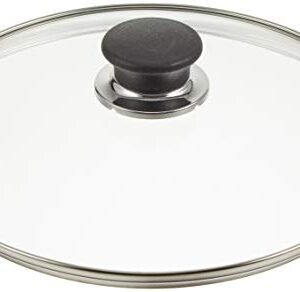 BALLARINI 334 °F02.24 Glass Lid 24 cm Stainless Steel Lid and Knob, Black/Clear, 6 x 24.6 x 24.6 cm