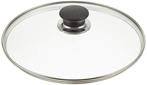 BALLARINI 334 °F02.24 Glass Lid 24 cm Stainless Steel Lid and Knob, Black/Clear, 6 x 24.6 x 24.6 cm