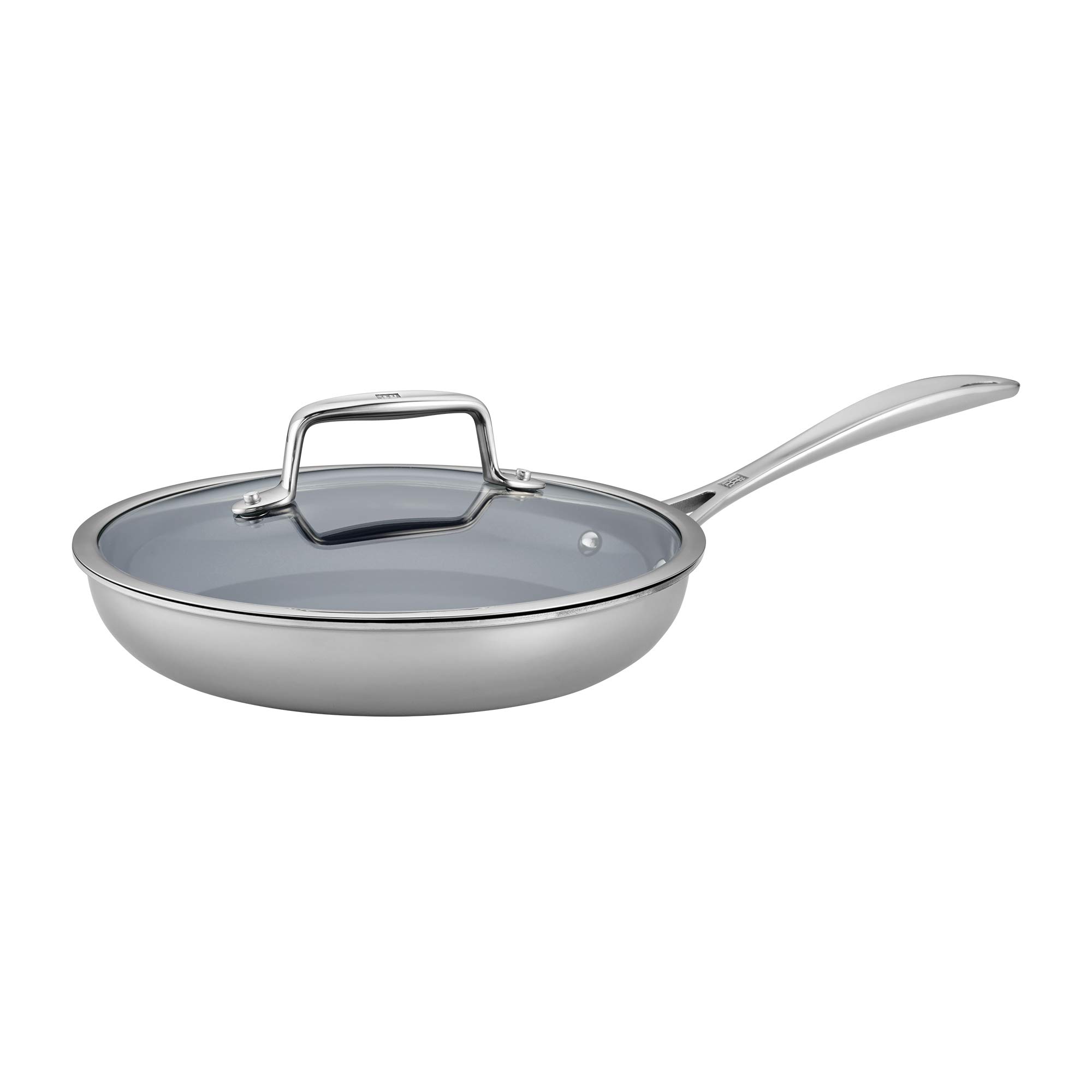 ZWILLING Clad CFX 9.5-inch Stainless Steel Ceramic Nonstick Fry Pan with Lid