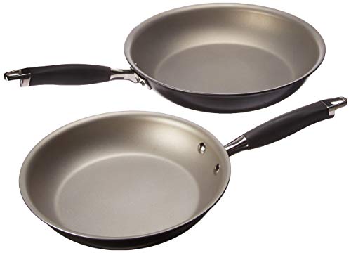 Anolon Advanced Hard-Anodized Nonstick French Skillet (10 & 12 - inch, Pewter)