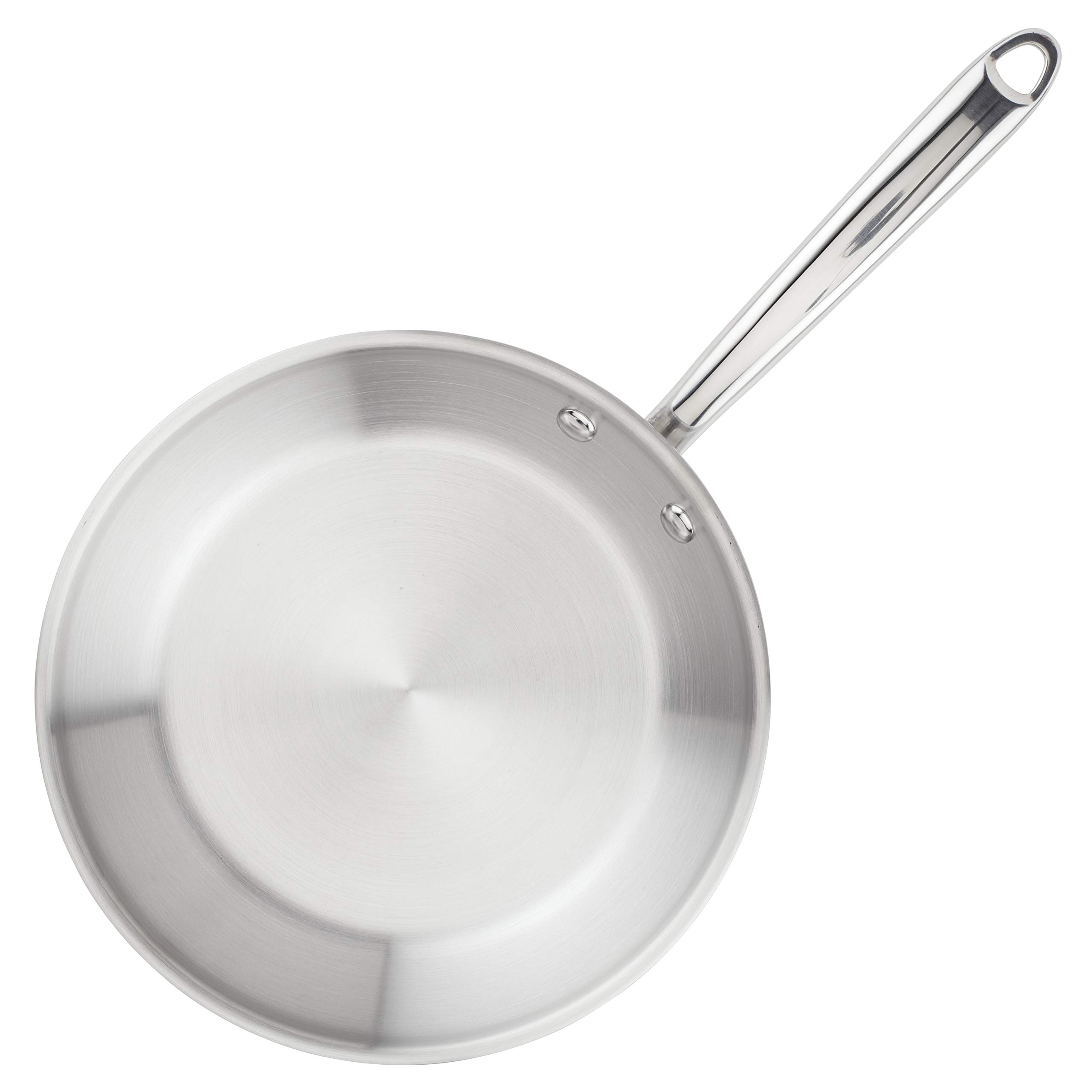 Rachael Ray Professional Stainless Steel Skillet, 10-Inch Frying Pan, Silver