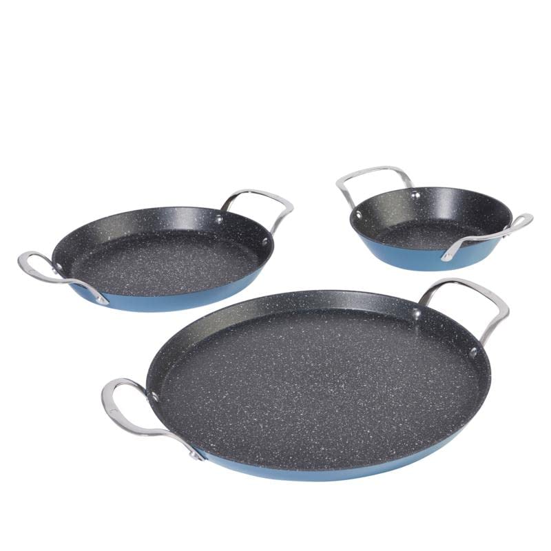 Curtis Stone 3-piece Dura-Pan Nonstick Nesting Skillet Set 772-245 (Renewed)