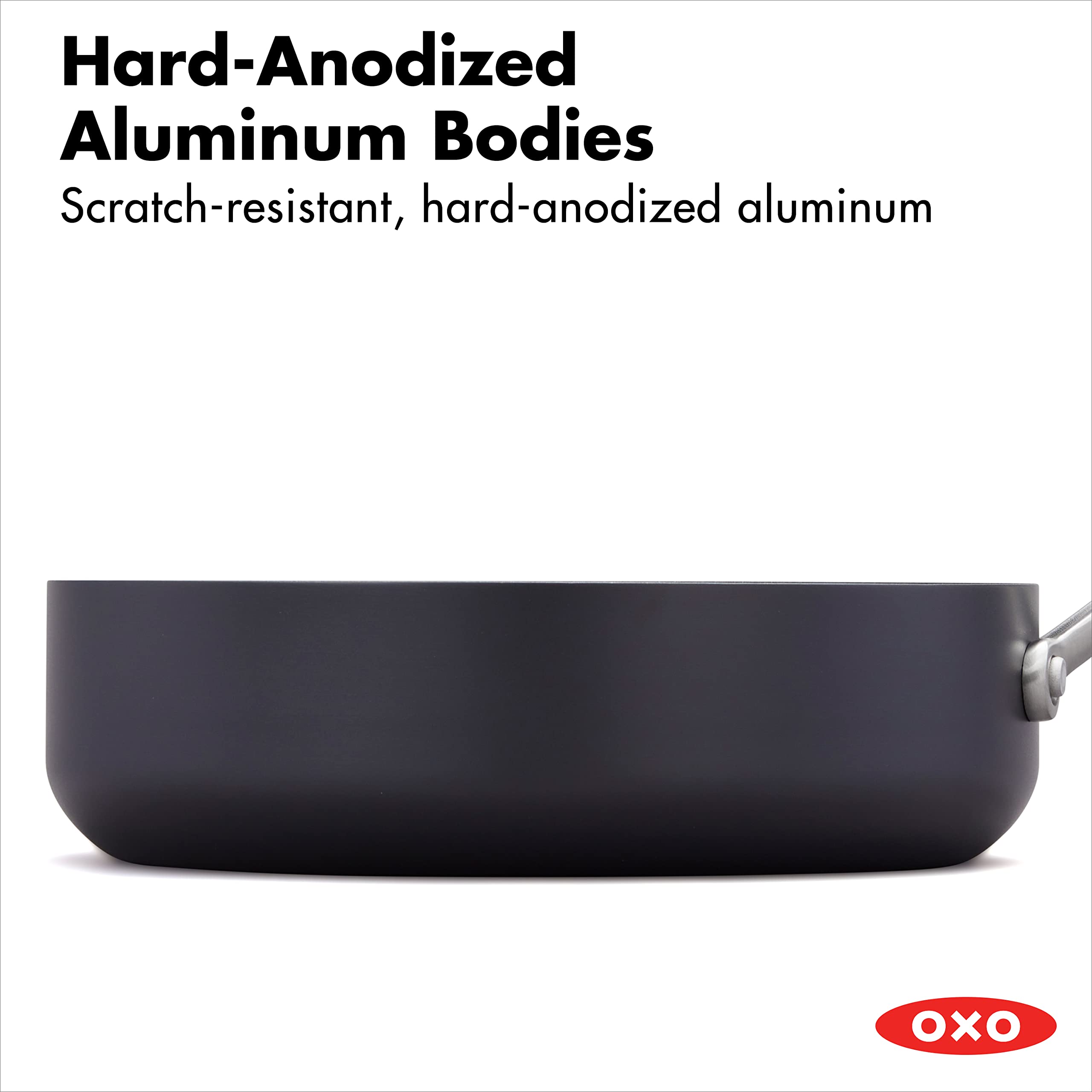 OXO Professional Hard Anodized PFAS-Free Nonstick Frying Pan and Saute Pan Set, Induction, Diamond reinforced Coating