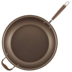 Anolon Advanced Hard Anodized Nonstick Fry Pan/Large Skillet with Helper Handle, 14", Light Brown