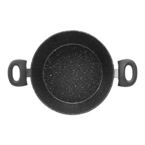 Blackmoor 66130 9.5” 4.5 Quart Casserole Pot and Lid / Stylish Black Marble Finish / Non-Stick & Anti-Scratch / Cool Touch Handle / Suitable for Induction, Electric and Gas Hobs