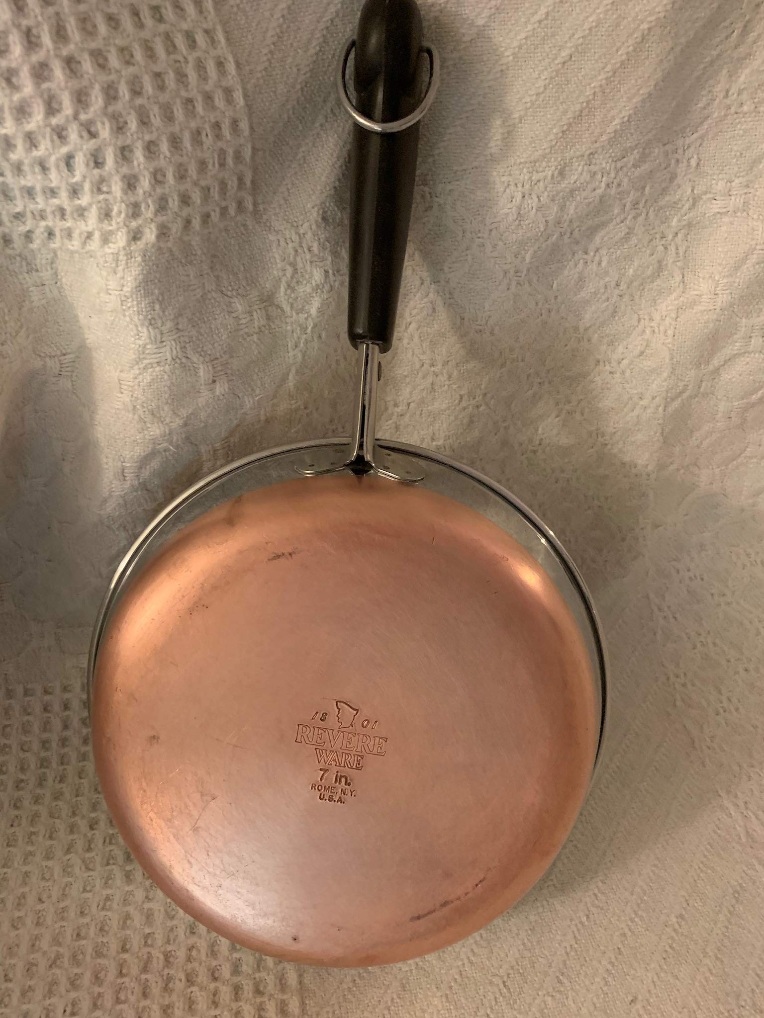 Vtg SS Revere Ware Copper Bottom 7inch Skillet