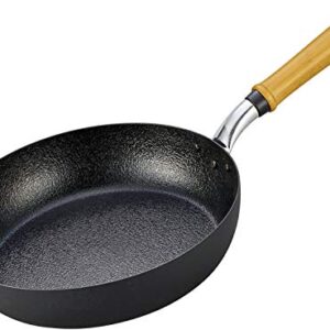 Hokuriku Aluminum A-2361 Iron Oil-Blended Black Frying Pan, 10.2 inches (26 cm)