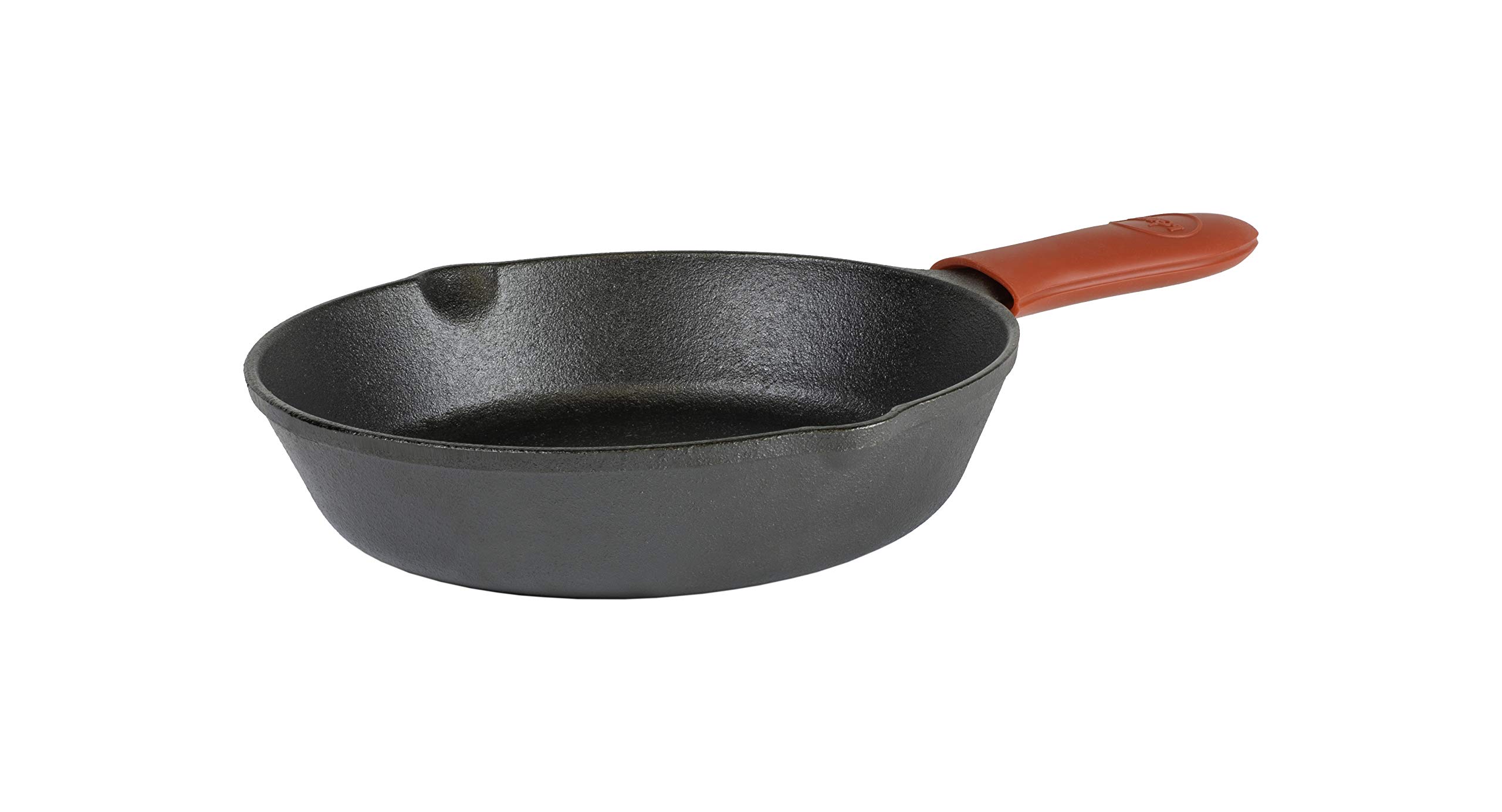 Lodge Cast Iron Skillet with Red Mini Silicone Hot Handle Holder, 8-inch & Pre-Seasoned 6-1/2-Inch Skillet