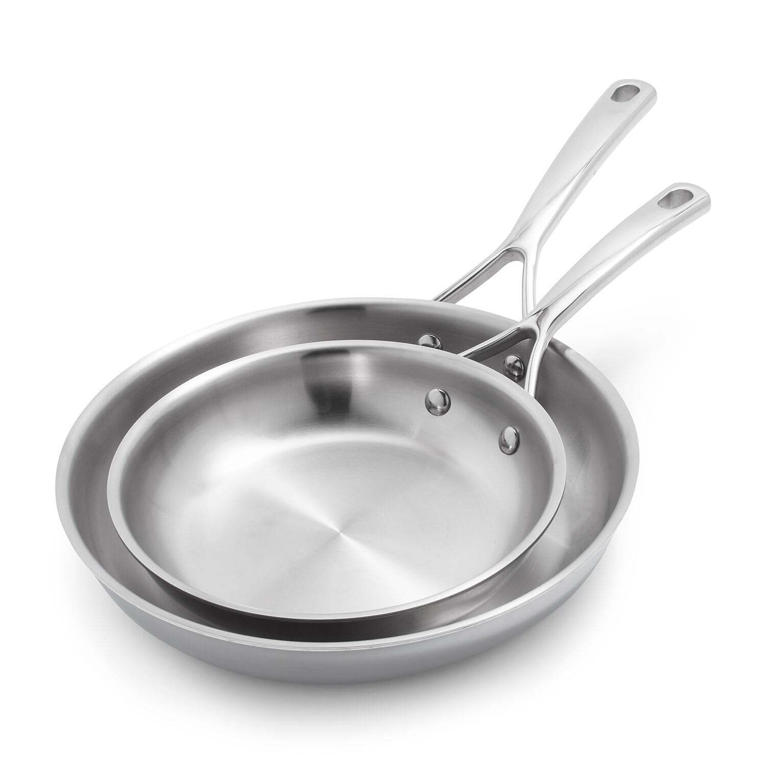 Sur La Table Classic 5-Ply Stainless Steel 2-Piece Skillet Set, 8" & 10", Silver