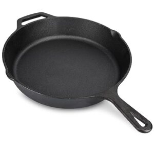 navaris cast iron skillet - 10 inch cast iron pan - seasoned cookware for frying, cooking, oven, stove top, camping