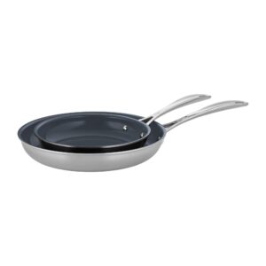 ZWILLING Clad CFX 2-pc Stainless Steel Ceramic Nonstick 8-in & 10-in Fry Pan Set