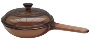 amber corning vision visionware small 7 inch frying pan w/ lid