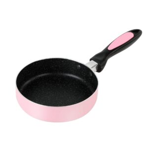 ratwia nonstick frying pan,mini egg and omelet pan-6 inch, induction skillet stone coating multipurpose pan,pfoa free,pink