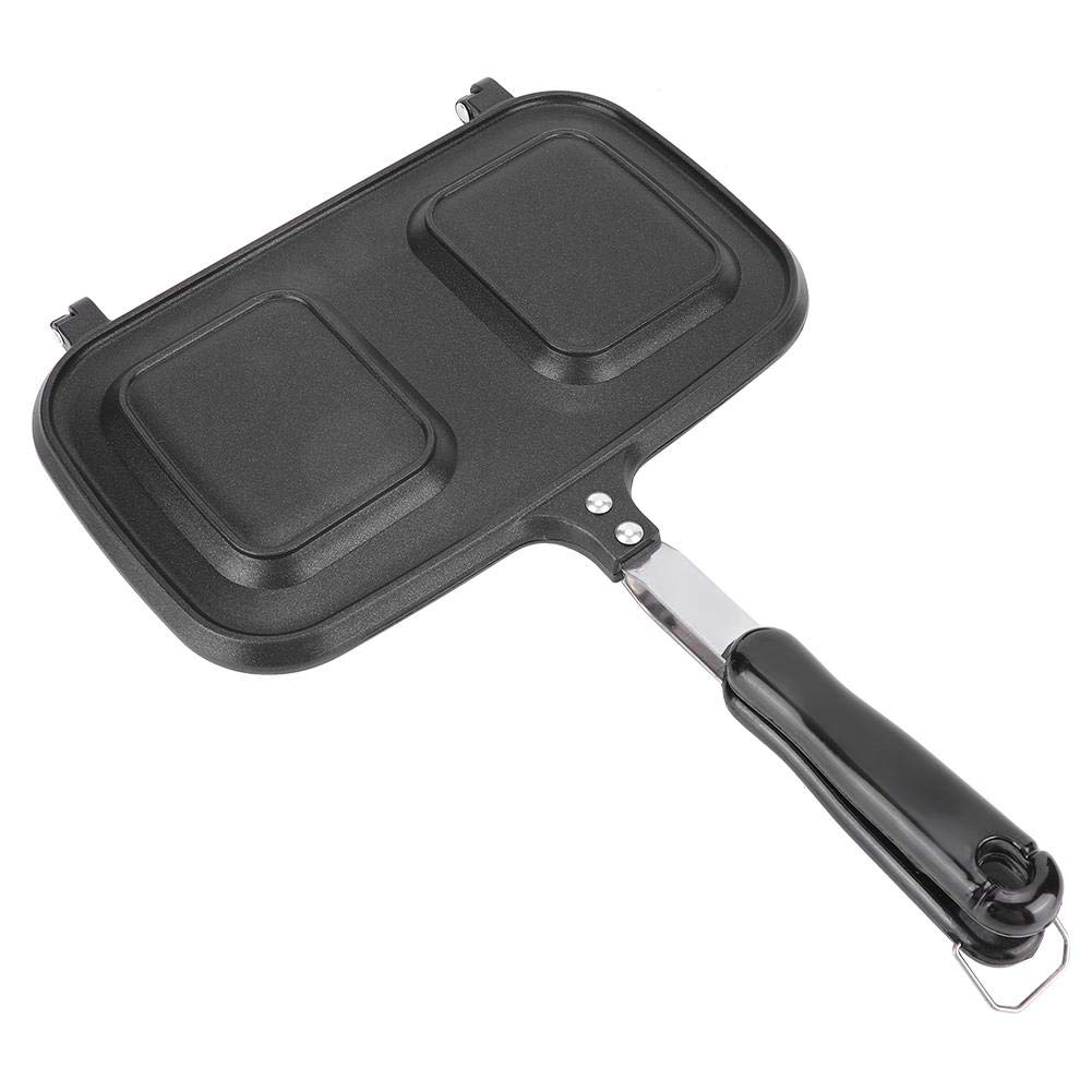 Frying Pan, Anti-scalding Handle Cast Aluminium Breakfast Double Sided Non-Stick Frying Pan Kitchen Cooking Utensil Tool for Cakes Eggs Sandwiches