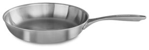 kitchenaid 5-ply copper core 12" skillet - stainless steel, medium, stainless steel finish