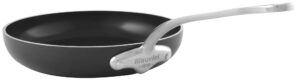 mauviel m'stone 3 hard anodized nonstick frying pan with cast stainless steel handle, 10.2-in, made in france