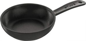 staub 40501-142 skillet black, 6.3 inches (16 cm), enameled casting, iron, induction compatible